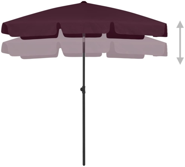 vidaXL Strandschirm Bordeauxrot 180x120 cm 314723 Bild 4