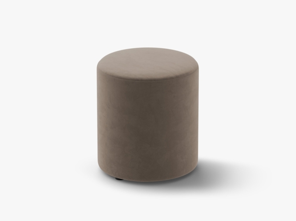 Micadoni Pouf Dia 40cm Samt Salvador Grau Braun