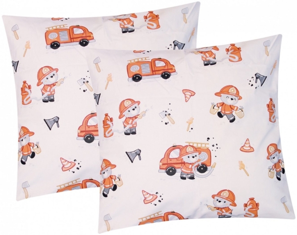 Heubergshop Kissenbezug, 40x40cm Feuerwehrmann 100% Baumwolle Kinder (KY-Feuerwehrmann-40x40)