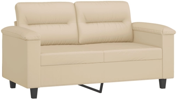 vidaXL 2-Sitzer-Sofa Creme 120 cm Mikrofasergewebe 359559