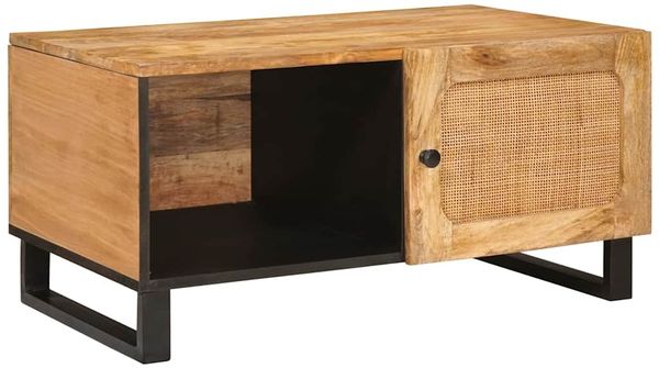 vidaXL Couchtisch Natur 80 x 50 x 40 cm Massivholz Mango 4018048
