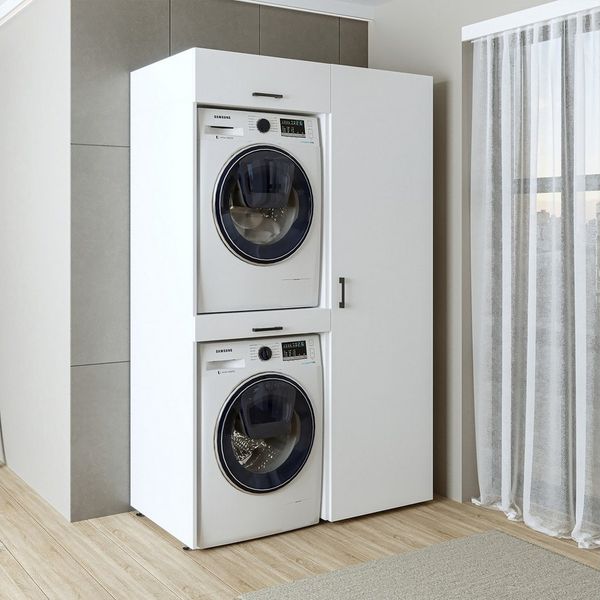 Roomart Waschmaschinenumbauschrank Waschmaschinenschrank, Trockner auf Waschmaschine • 127 cm breit