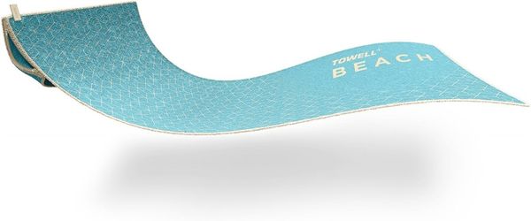 Stryve | TOWELL +Beach | Großes Strandtuch 180x90 cm | Perfektes Urlaubs-Zubehör | Integrierte Tasche | Farben: Grau, Blau, Peach
