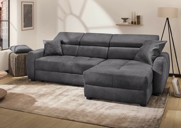 Jockenhöfer Gruppe Ecksofa Move, L-Form, B: 270cm, mit 60 cm elektrischer Sitztiefenverstellung, 140kg Belastbarkeit je Sitz, verstellbaren Kopfstützen & Zierkissen