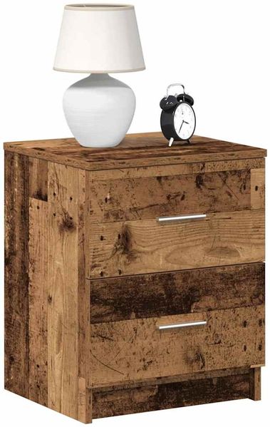 vidaXL Nachttisch mit 2 Schubladen Altholz-Optik 40x36x50 cm 858799