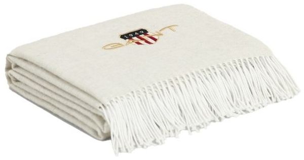 Gant Home Decke Wolle Archive Shield Throw Putty (130x180 cm) 853102002-34-130x180