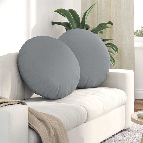 vidaXL Sitzkissen 2 pcs Hellgrau Ø60 x 21 cm Stoff 42014194
