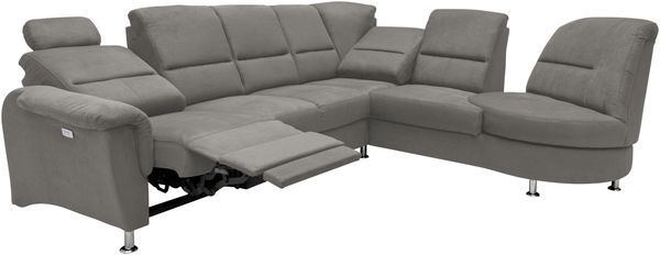 Ecksofa >Ludwigshafen< in 1219 Toro anthrazit - 236x113x275cm (BxHxT)