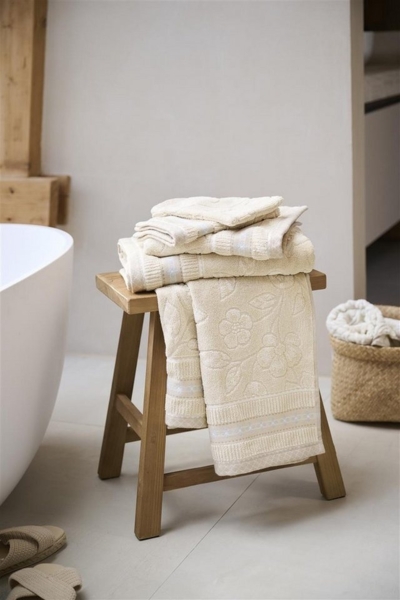 PIP Studio Duschtuch Badetuch Jasmin sand 70x140 Jacquard Frottee Blumen beige Bild 1