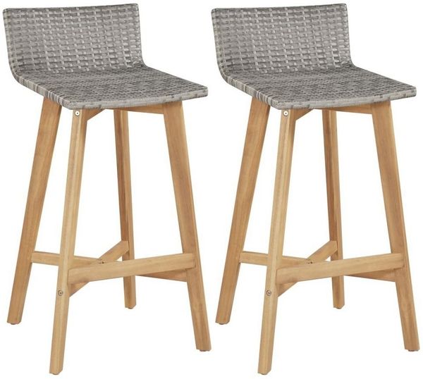 Barhocker 2 Stk. Massivholz Akazie [44229]