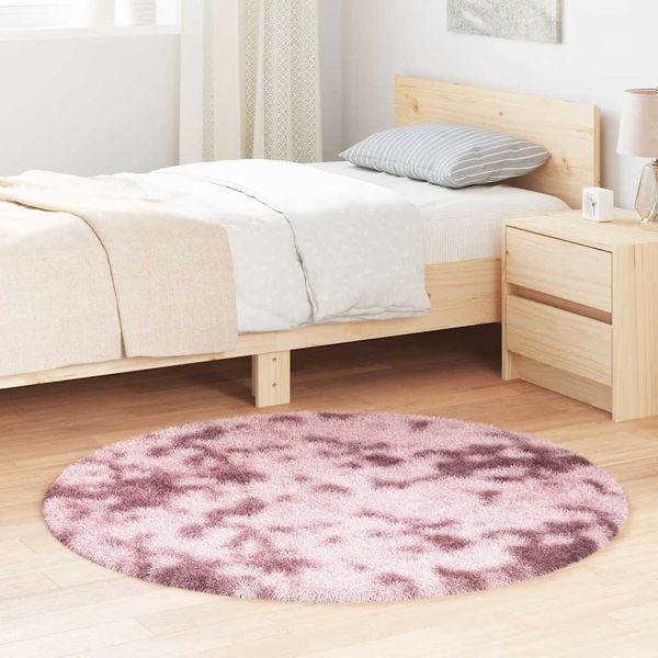 vidaXL Teppich Shaggy Hochflor NAVARRA Altrosa 120x120 cm Polyester 4102905