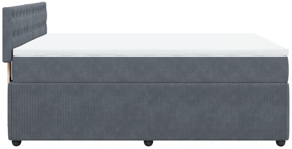 vidaXL Boxspringbett mit Matratze Dunkelgrau 160x200 cm Samt 3290095 Bild 7