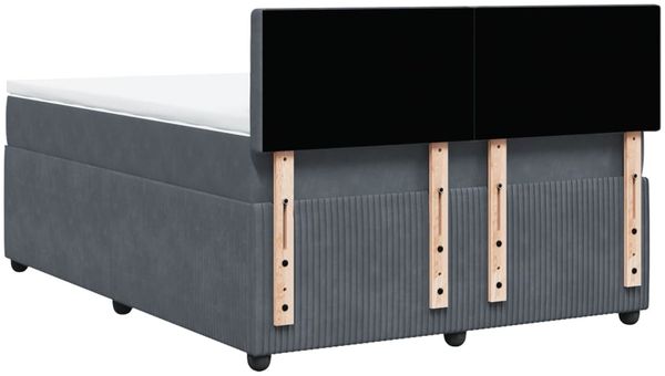 vidaXL Boxspringbett mit Matratze Dunkelgrau 160x200 cm Samt 3290095 Bild 8