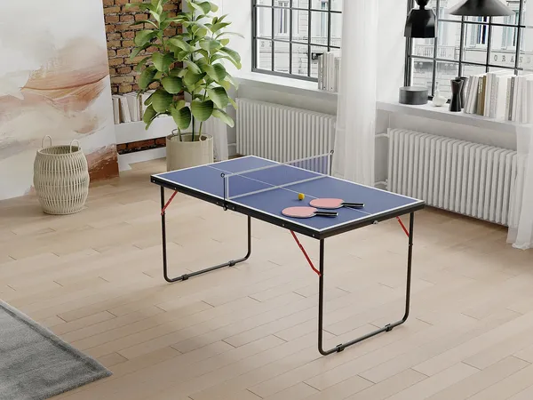Vente-unique - DENIS Spiele im Freien Holz, Platte Blau - B 76 cm x H 67 cm x L 137 cm