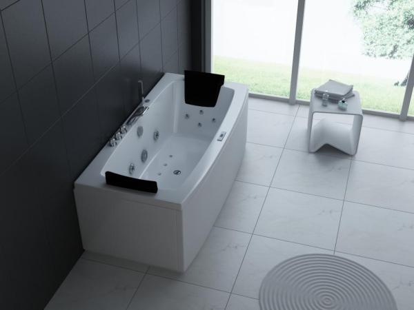 PureHaven Whirlpool 160x80 cm Heizung Reinigungsprogramm & Lichttherapie elegantes Design Bluetooth-fähiges Soundsystem