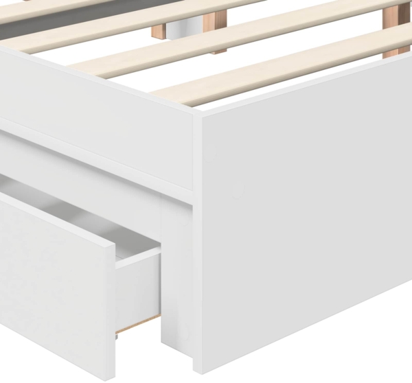 vidaXL Aufbewahrungsbett mit Kopfteil Weiß 135x190 cm Holzwerkstoff 3412283 Bild 10