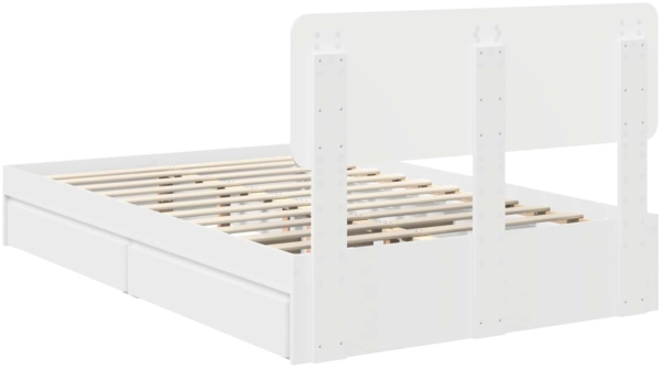 vidaXL Aufbewahrungsbett mit Kopfteil Weiß 135x190 cm Holzwerkstoff 3412283 Bild 9