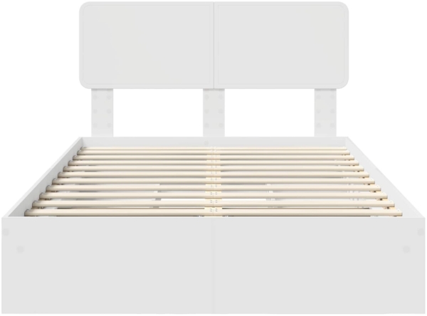 vidaXL Aufbewahrungsbett mit Kopfteil Weiß 135x190 cm Holzwerkstoff 3412283 Bild 7