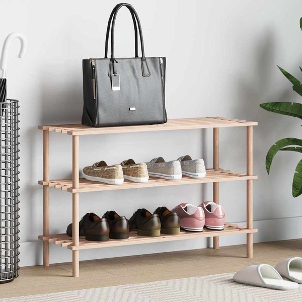 vidaXL Schuhregal mit 3 Böden Massivholz Tanne 285200