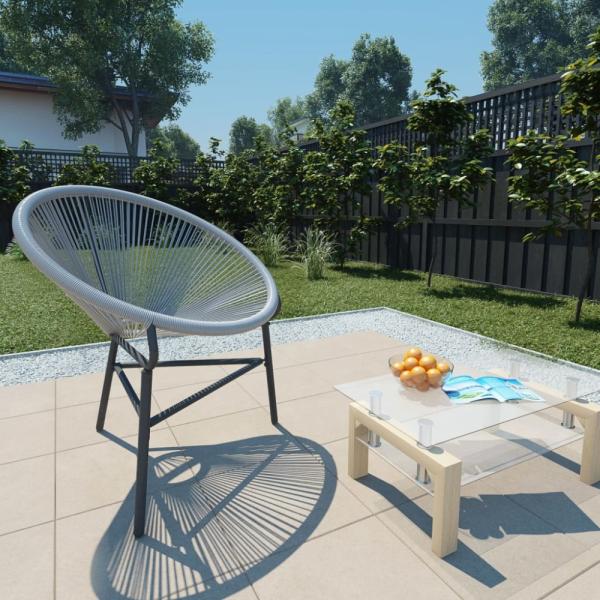 vidaXL Garten-Mondstuhl Poly-Rattan Grau 44481