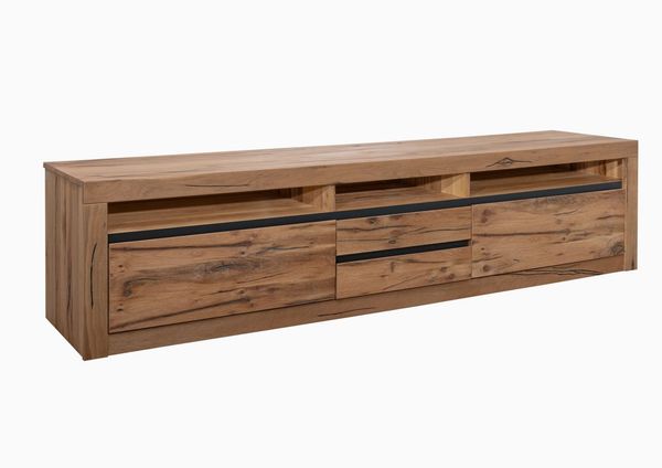 TV-Board Wild-/Zerreiche 220x50x55 tabacco brown geölt MONTREUX #240