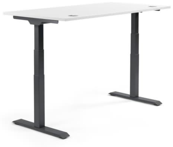 Soennecken Schreibtisch 1200x605-1255x800mm Platte weiß Gestell schwar