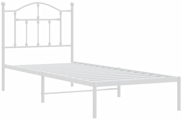 vidaXL Bettgestell mit Kopfteil Metall Weiß 80x200 cm 353479 Bild 2