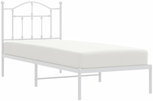 vidaXL Bettgestell mit Kopfteil Metall Weiß 80x200 cm 353479 Bild 3
