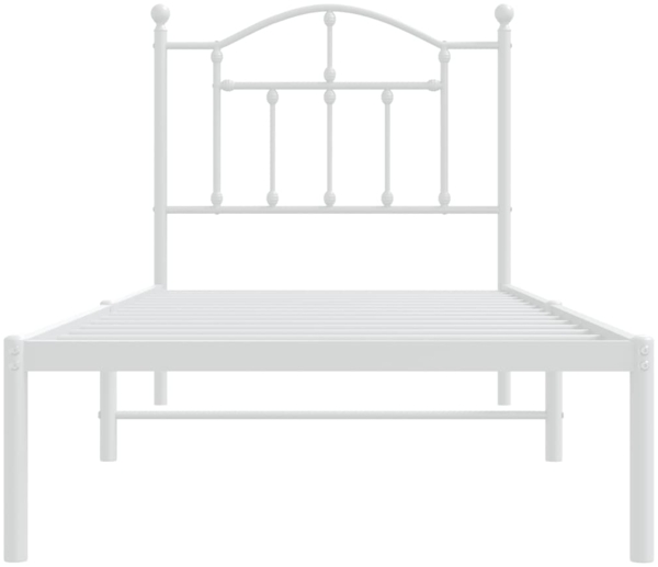 vidaXL Bettgestell mit Kopfteil Metall Weiß 80x200 cm 353479 Bild 4