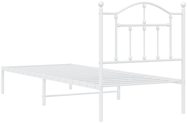 vidaXL Bettgestell mit Kopfteil Metall Weiß 80x200 cm 353479 Bild 6