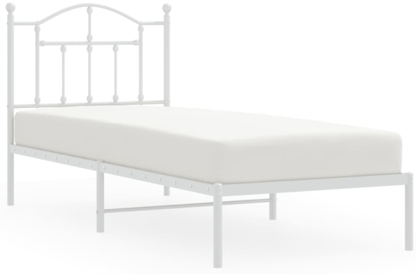 vidaXL Bettgestell mit Kopfteil Metall Weiß 80x200 cm 353479 Bild 1