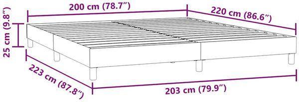 vidaXL Bettgestell ohne Matratze Hellgrau 200x220 cm Samt 4101421 Bild 10