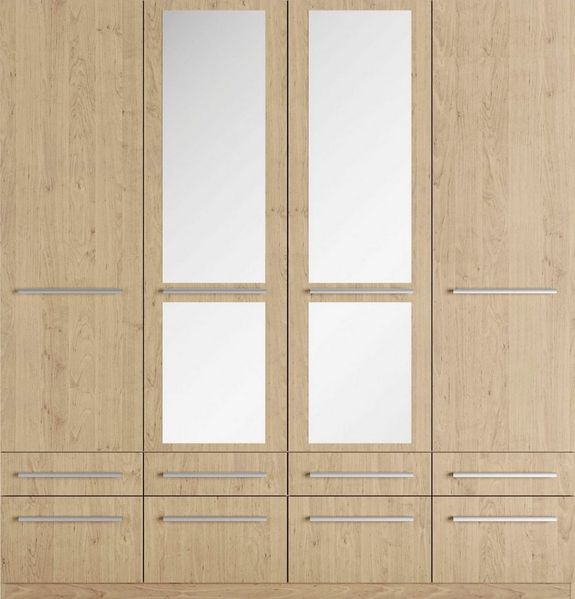 priess Kleiderschrank Schrank Garderobe Wäscheschrank Barcelona in 5 Breiten viel Stauraum, geräumige Schubkästen, mit Spiegel, MADE IN GERMANY