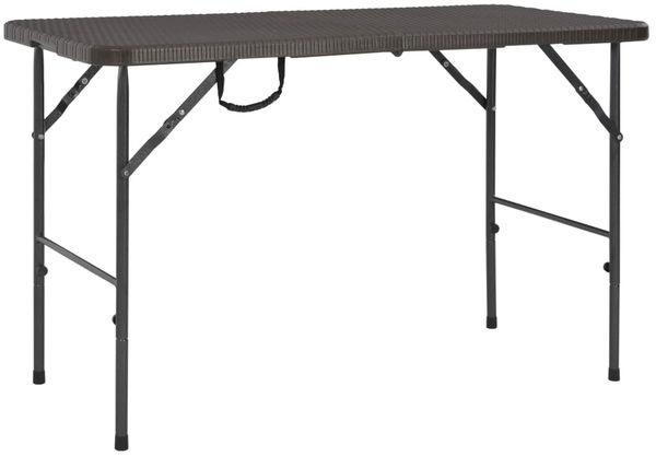 vidaXL Gartentisch Klappbar Braun 120x60x74 cm HDPE Rattan-Optik 44553