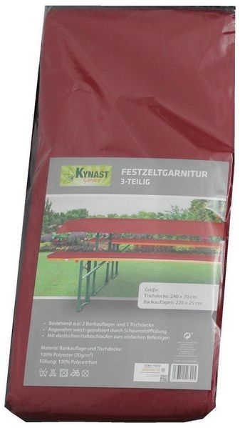 Kynast Garden Bankauflage Festzeltgarnitur Bierbankauflage (200x25 cm)+ Tischdecke