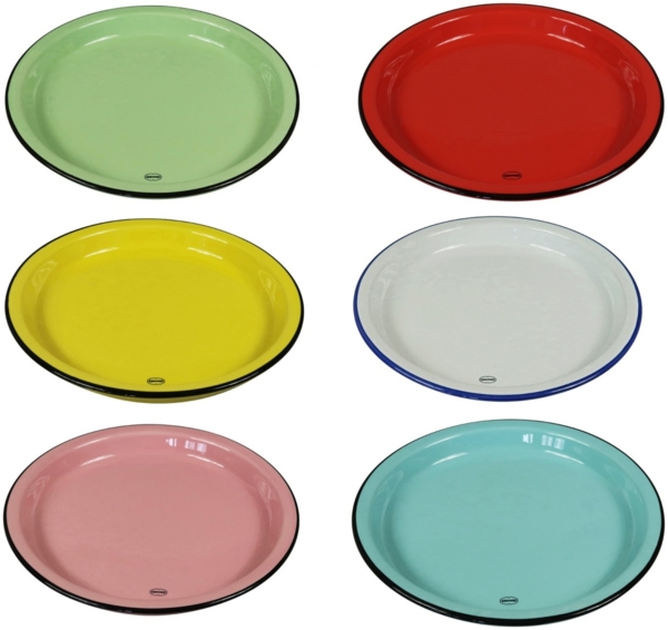 Teller Speiseteller Essteller Groß 27cm Geschirr Retro Farbauswahl Cabanaz Sunny yellow