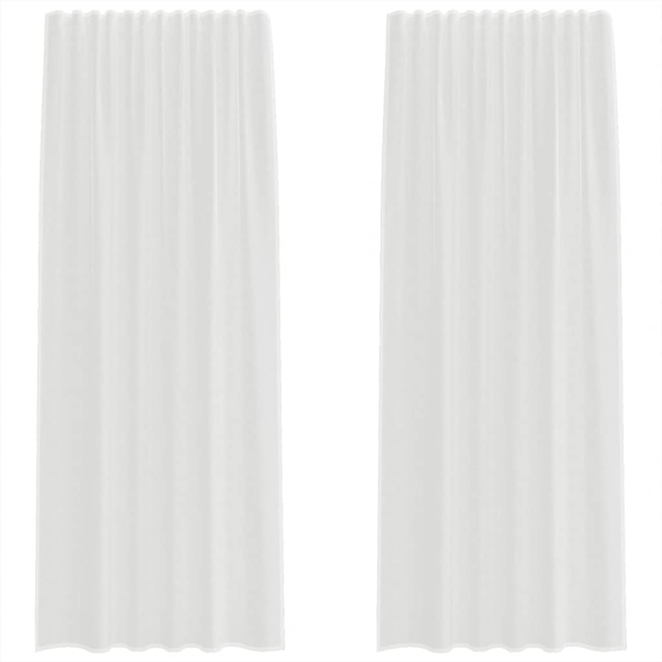 vidaXL Voile Vorhänge mit Stangentaschen 2 Stk. Weiß 4102244