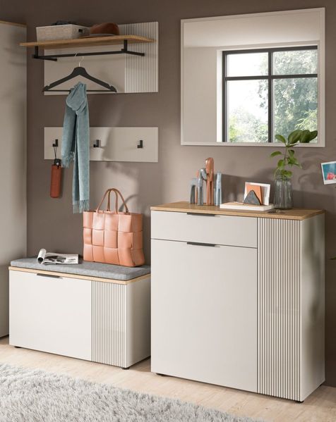 Garderobe Set 5-tlg. Skid in kaschmir und Eiche 175 x 190 cm