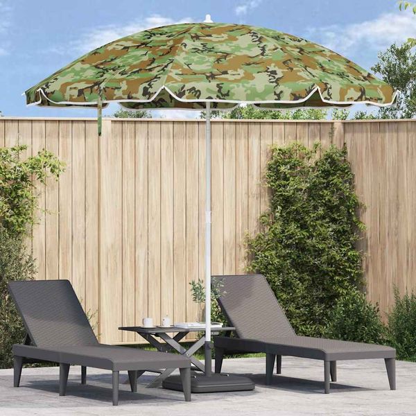 Strandparasol, Gartenschirm, Sonnenschirm Tarnung 263 x 263 x 272 cm Polyester und Metall