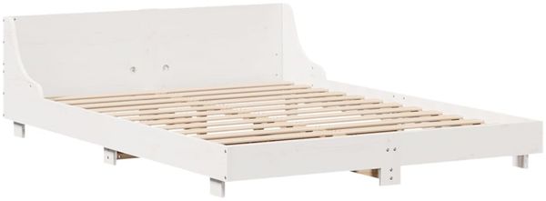 vidaXL Massivholzbett ohne Matratze Weiß 160x200 Kiefernholz 3323684 Bild 5