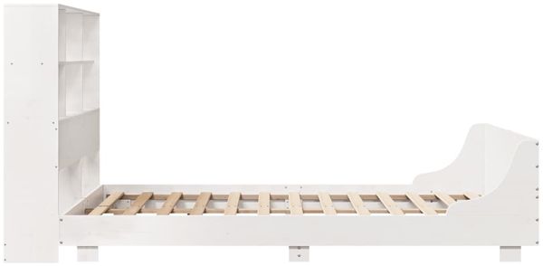 vidaXL Massivholzbett ohne Matratze Weiß 160x200 Kiefernholz 3323684 Bild 7