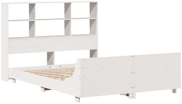 vidaXL Massivholzbett ohne Matratze Weiß 160x200 Kiefernholz 3323684 Bild 3