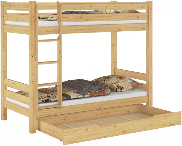 Erst-Holz Etagenbett Kiefer natur 90x200 inkl. Bettkasten