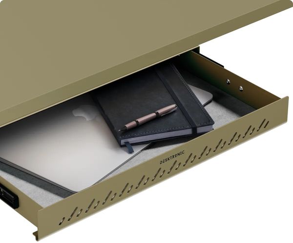 Schubladen-Organizer unter dem Schreibtisch, 41x27x5cm, Hochwertiger Stahl, Ausziehbarer Platzsparer Grün