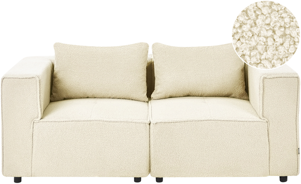 AXEBO 2-Sitzer Modulsofa Cremeweiß Bouclé
