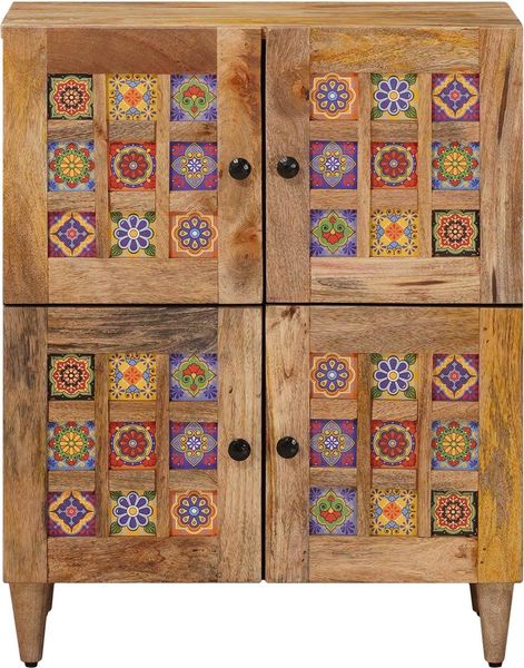 Sideboard, Kommode mit Speicher Natur 60 x 33,5 x 75 cm Massivholz Mango Bild 3