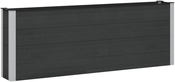 vidaXL Hochbeet Schwarz 200 x 30 x 72 cm WPC und Aluminium 3438797