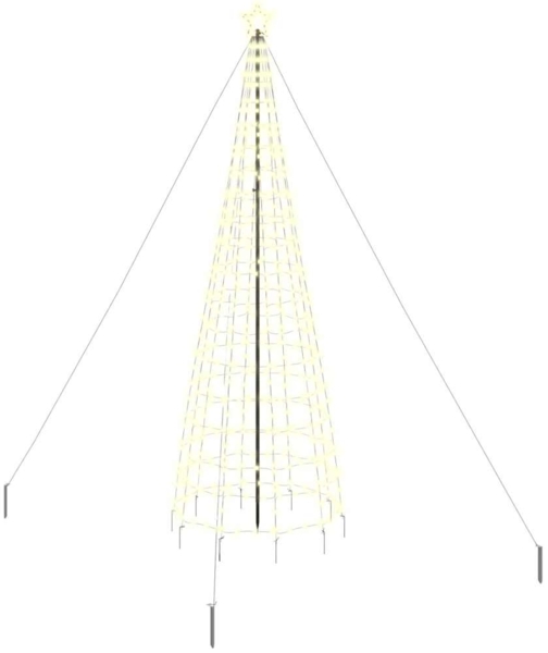 vidaXL LED Weihnachtsbaum mit Erdspießen Warmes Weiß 400 cm Eisen 42018753