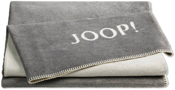 Joop! Wohndecke Melange - Doubleface Baumwollmischung Graphit-Ecru Größe 150x200 cm
