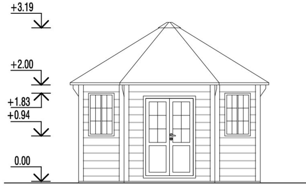 6-Eck Grillpavillon Gunnar 9m² Natur Bild 5